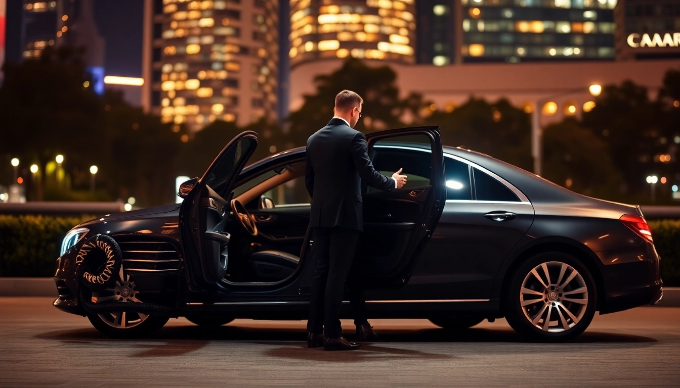 Experience a cheap car rental with driver Singapore, featuring a professional chauffeur and a luxurious sedan.