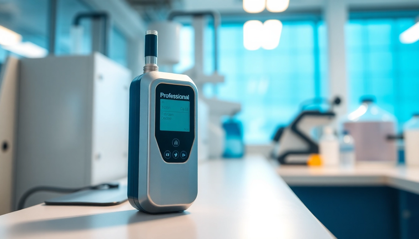 Using a nitrogen dioxide gas detector in a professional laboratory for accurate air quality monitoring.
