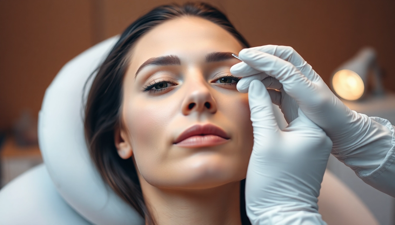 Behandlung mit Botulinumtoxin zur Faltenreduktion in einer modernen Klinikumgebung.