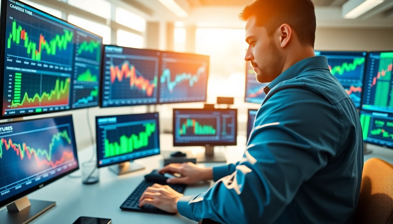 Exploring trade futures with a professional trader in a modern trading environment.
