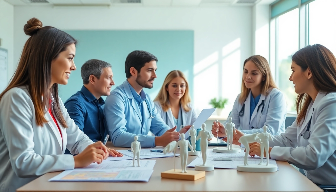 Engage in a dynamic medical science liaison training program, featuring professionals collaborating in a modern learning environment.