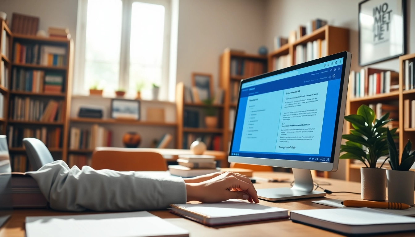 Check plagiarism detector functionality on a computer screen in a bright study room.