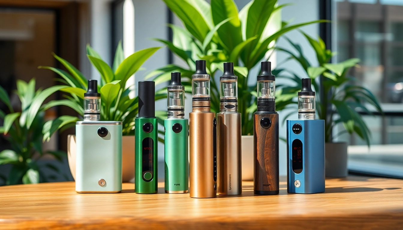 Showcase healthy vapes set among greenery, emphasizing wellness and trendy design.