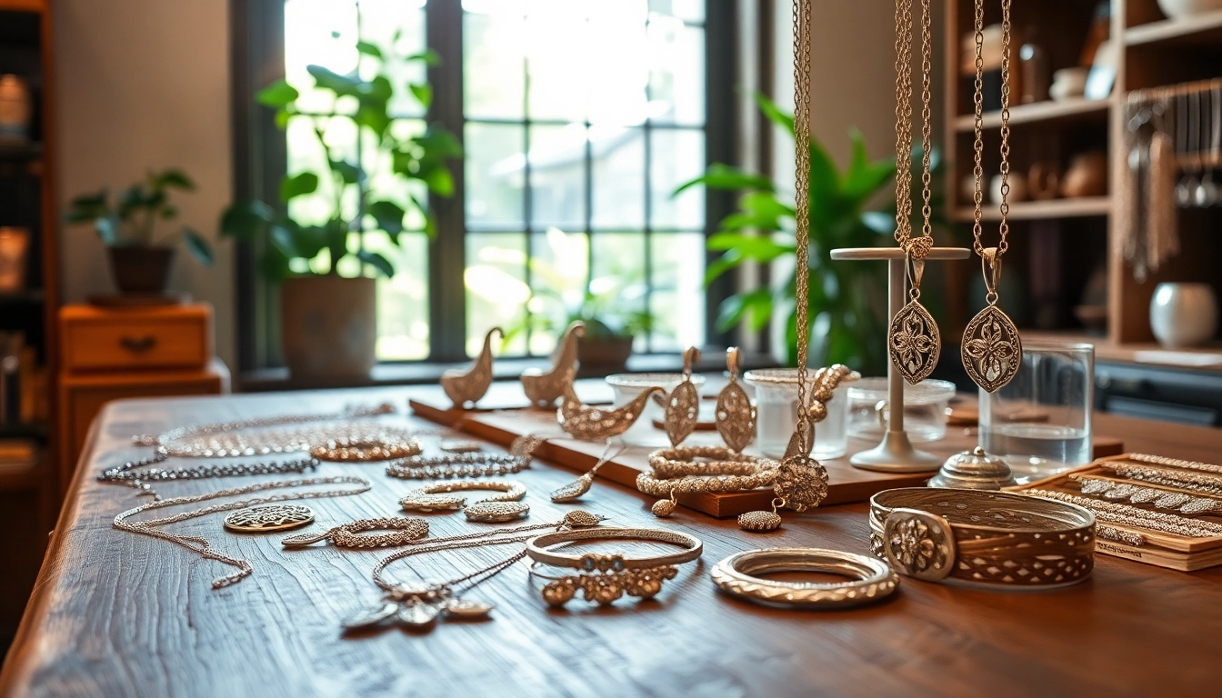 Showcasing silver jewelry details on a vintage table with natural lighting.