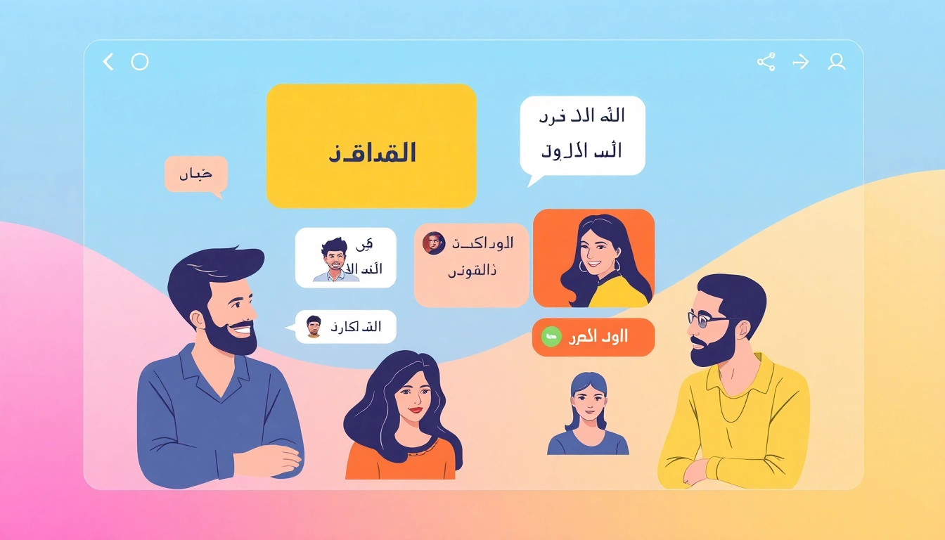 Engaging users in شات السعودية through a colorful online chat interface showcasing diverse conversations.