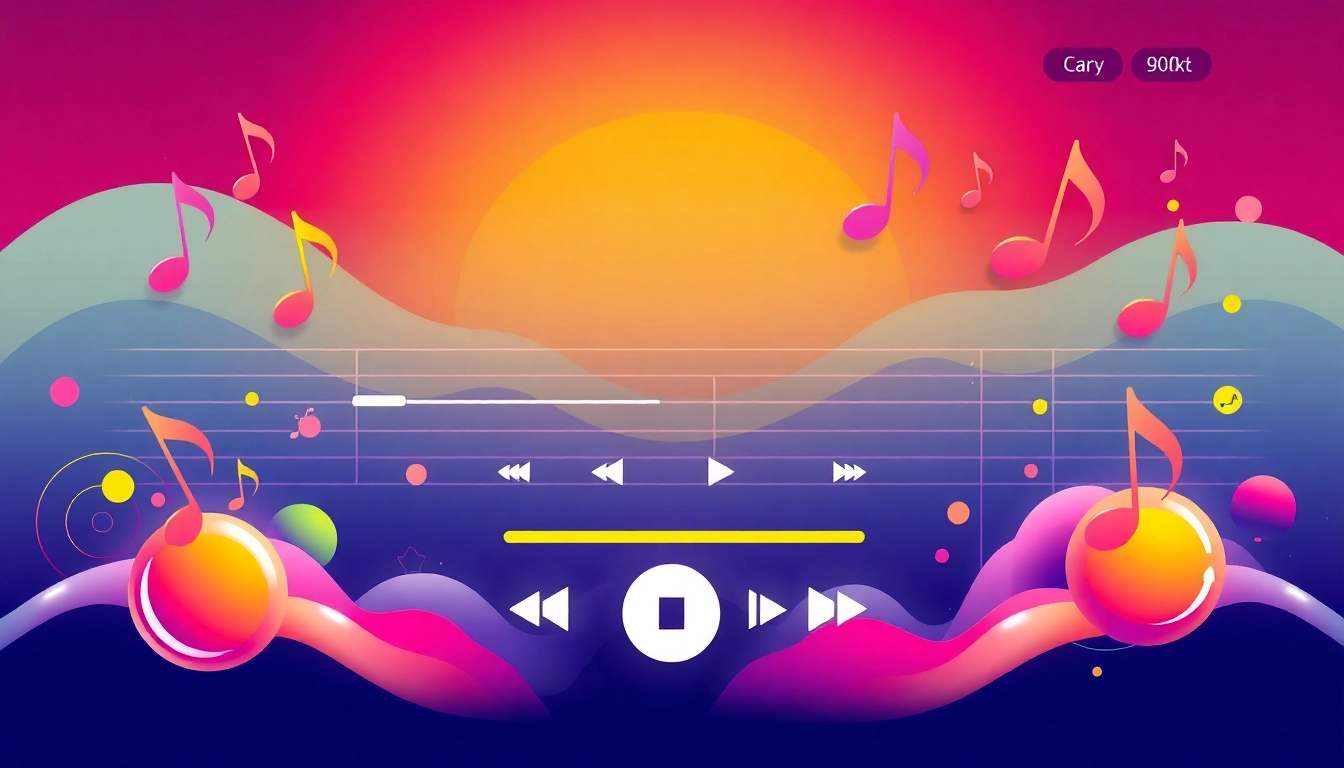 Engage with the 汽水音乐网页版 interface featuring colorful musical notes and soda elements, inviting users to explore music.