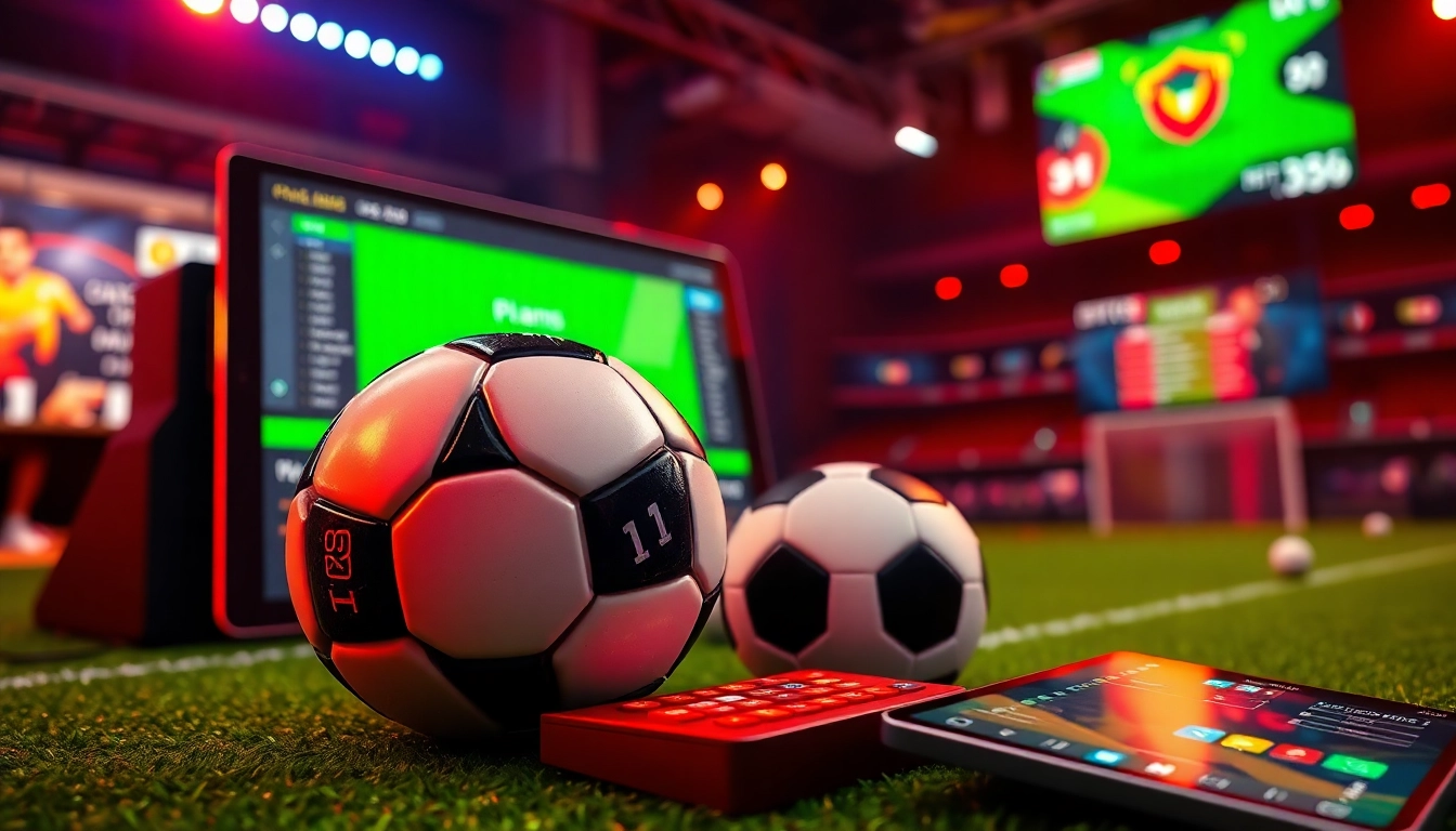 Join judi bola terpercaya with a vibrant online betting atmosphere showcasing football excitement.