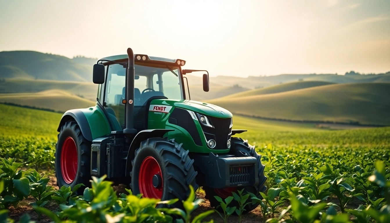Fendt Traktor im Einsatz in der Landwirtschaft mit fruchtbarem Hintergrund.