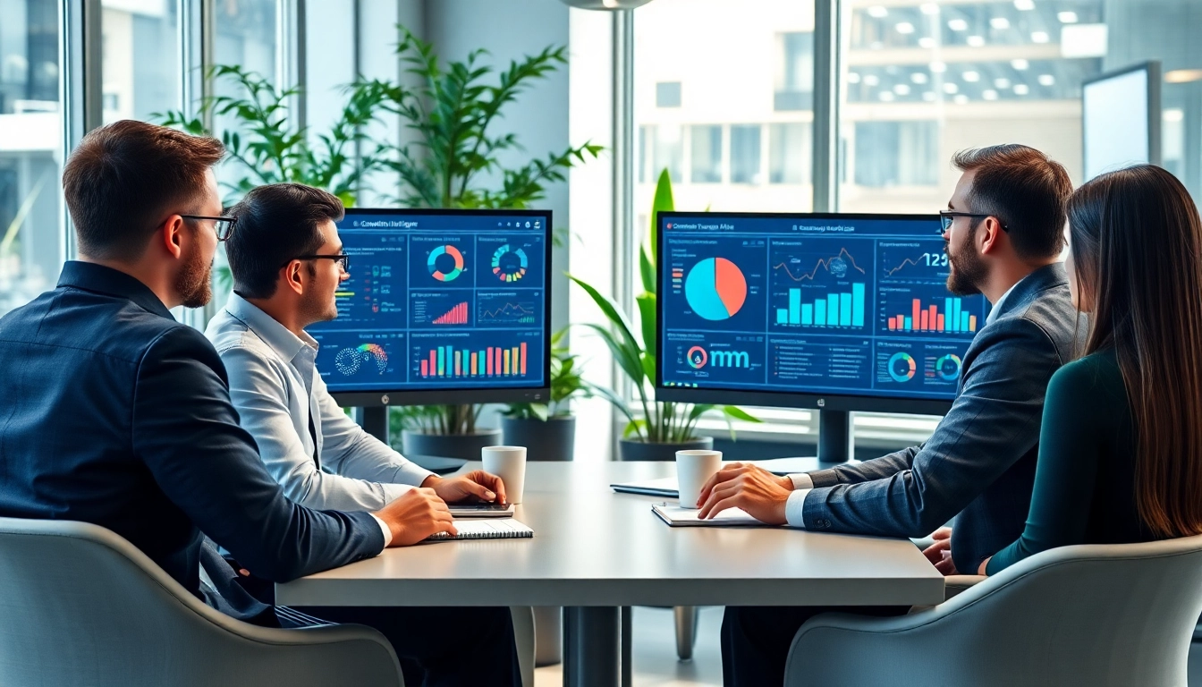 Analyze competitive intelligence data with AI tools in a modern professional setting