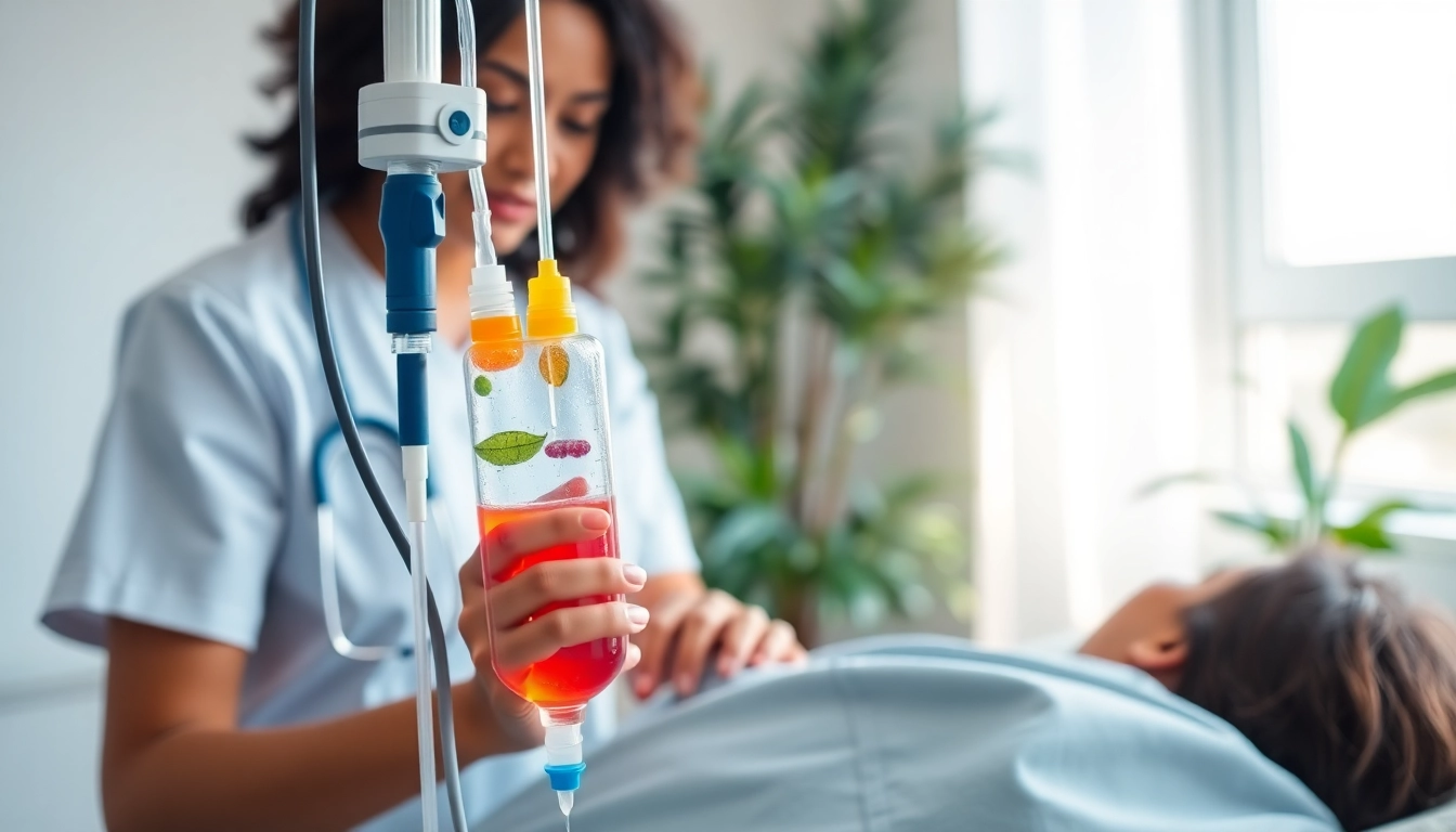 Administering IV Therapy in a professional, serene clinic environment.