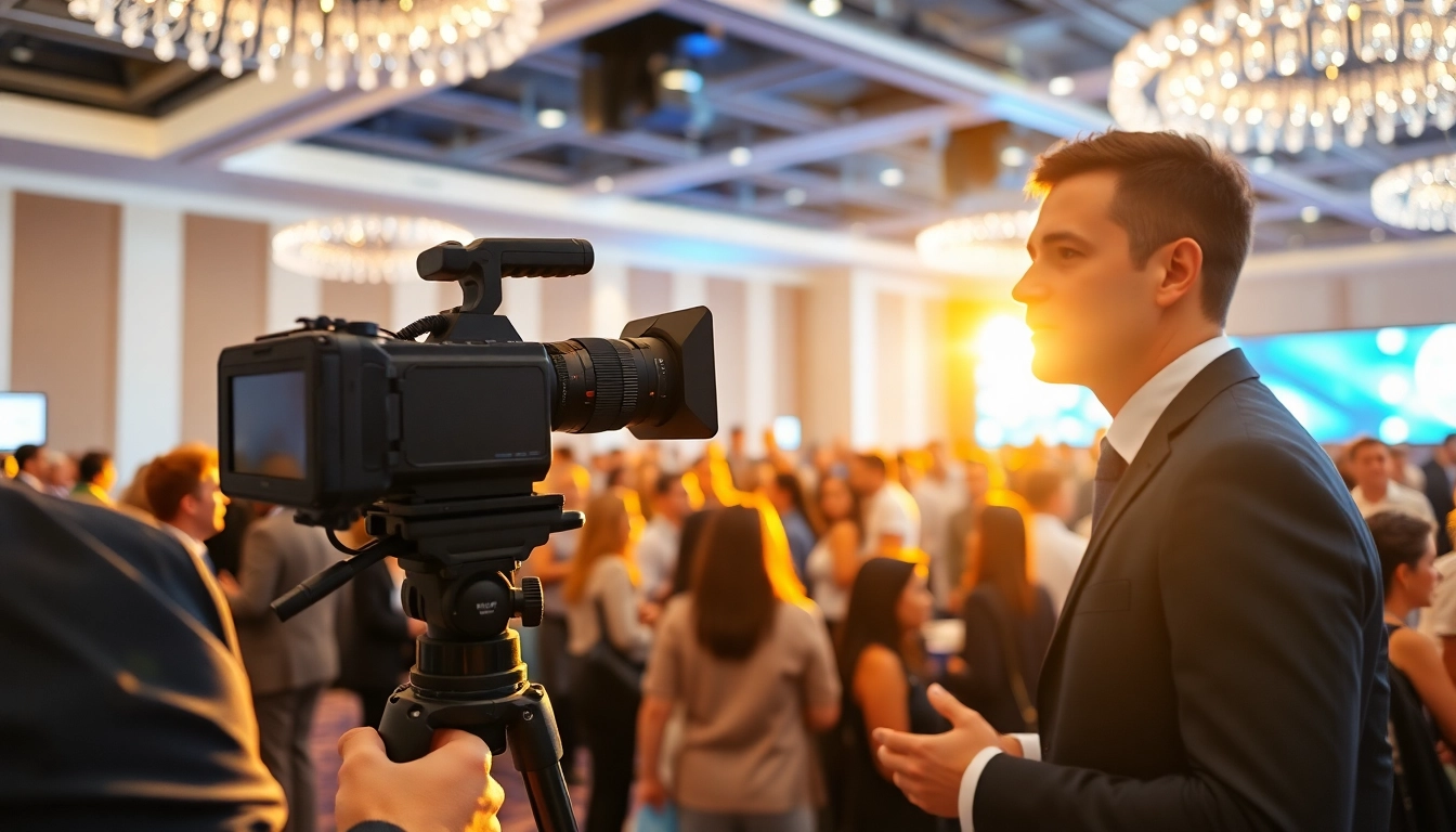 Capture the essence of Miami Corporate Event Videography Photography with professionals engaging at a conference.
