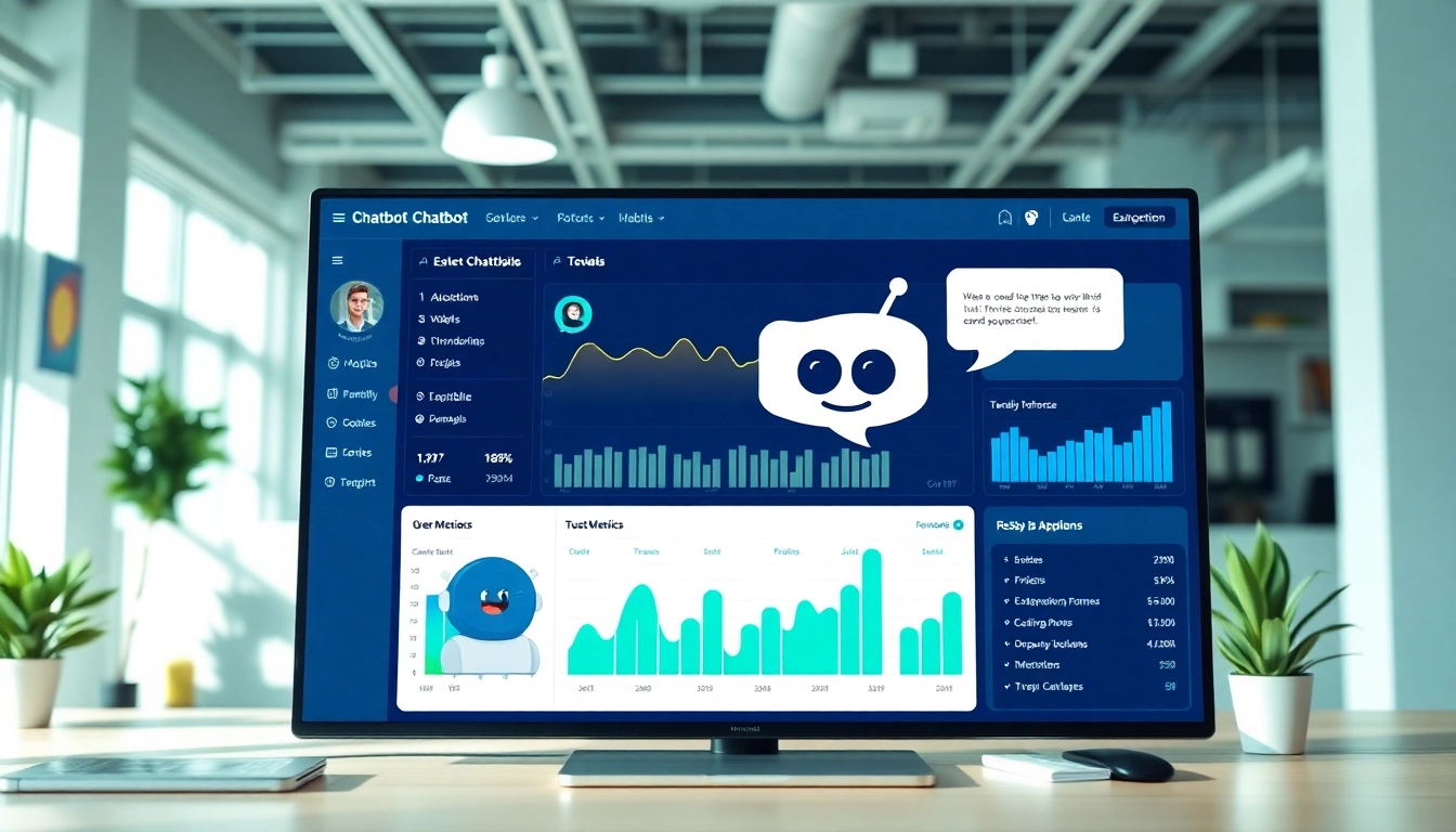 Engaging chatbot for website illustrated in a professional digital environment.