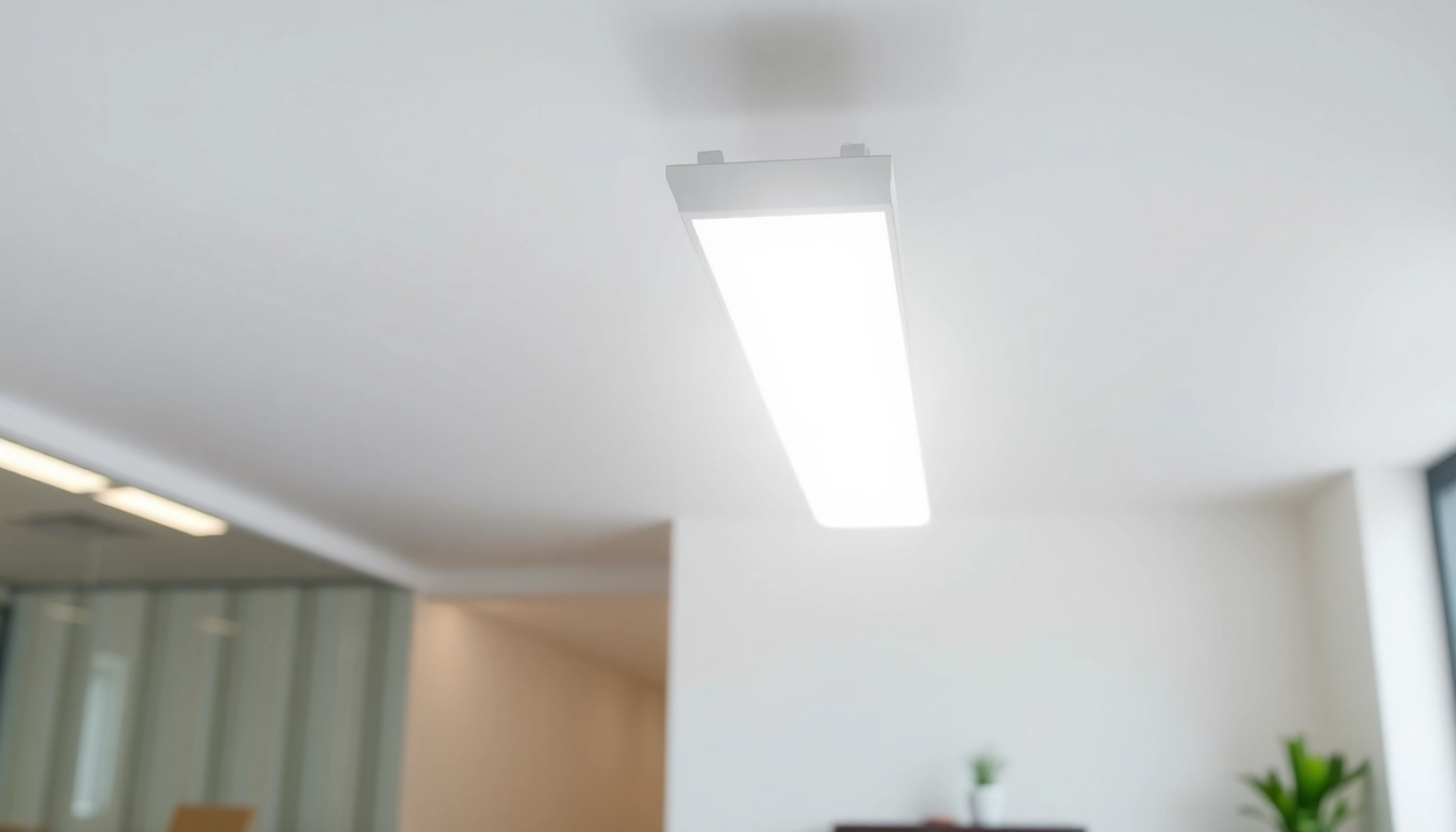 Shining LED Batten Fixture highlighting a modern office space with sleek design.