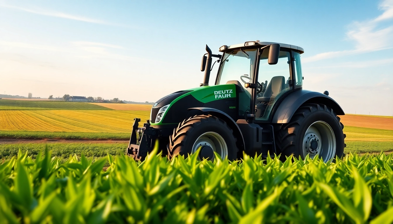 Deutz Fahr tractor working in a vibrant agricultural field for enhanced productivity.