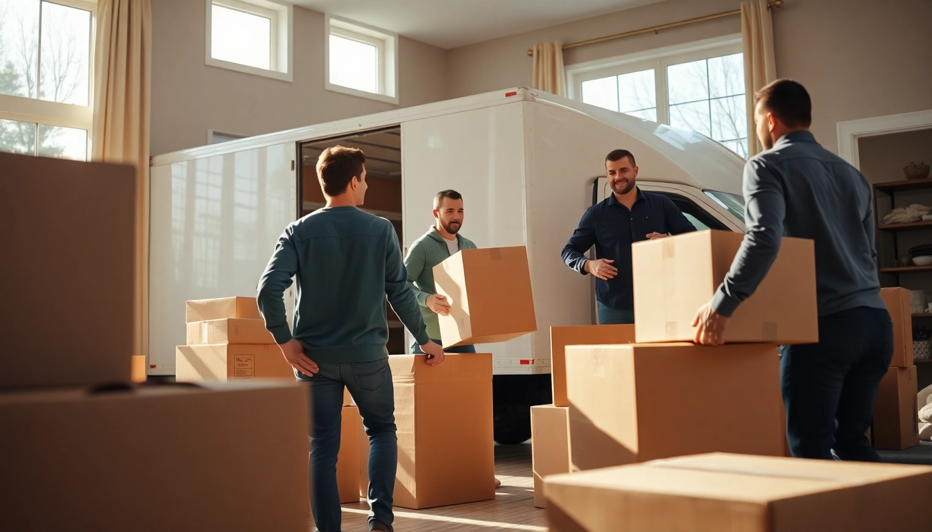 Movers Calgary carefully handling boxes and furniture during a professional move.