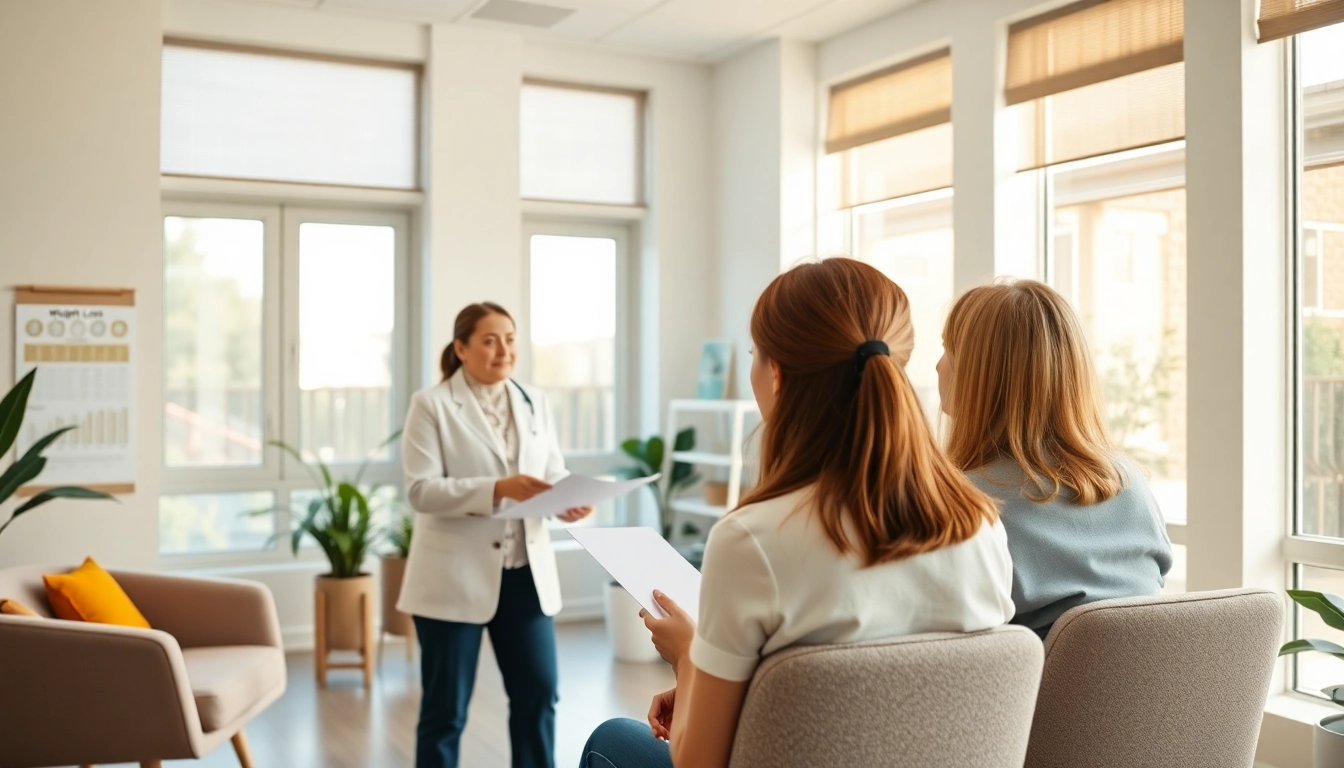 Consultation at weight loss clinic las vegas nv with a client in a modern setting.