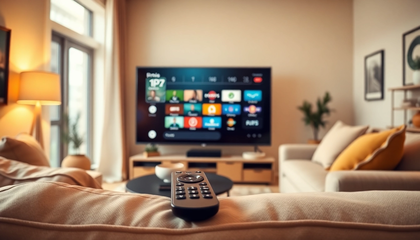 Experience seamless entertainment with an IPTV subscription showcased in a cozy living room.