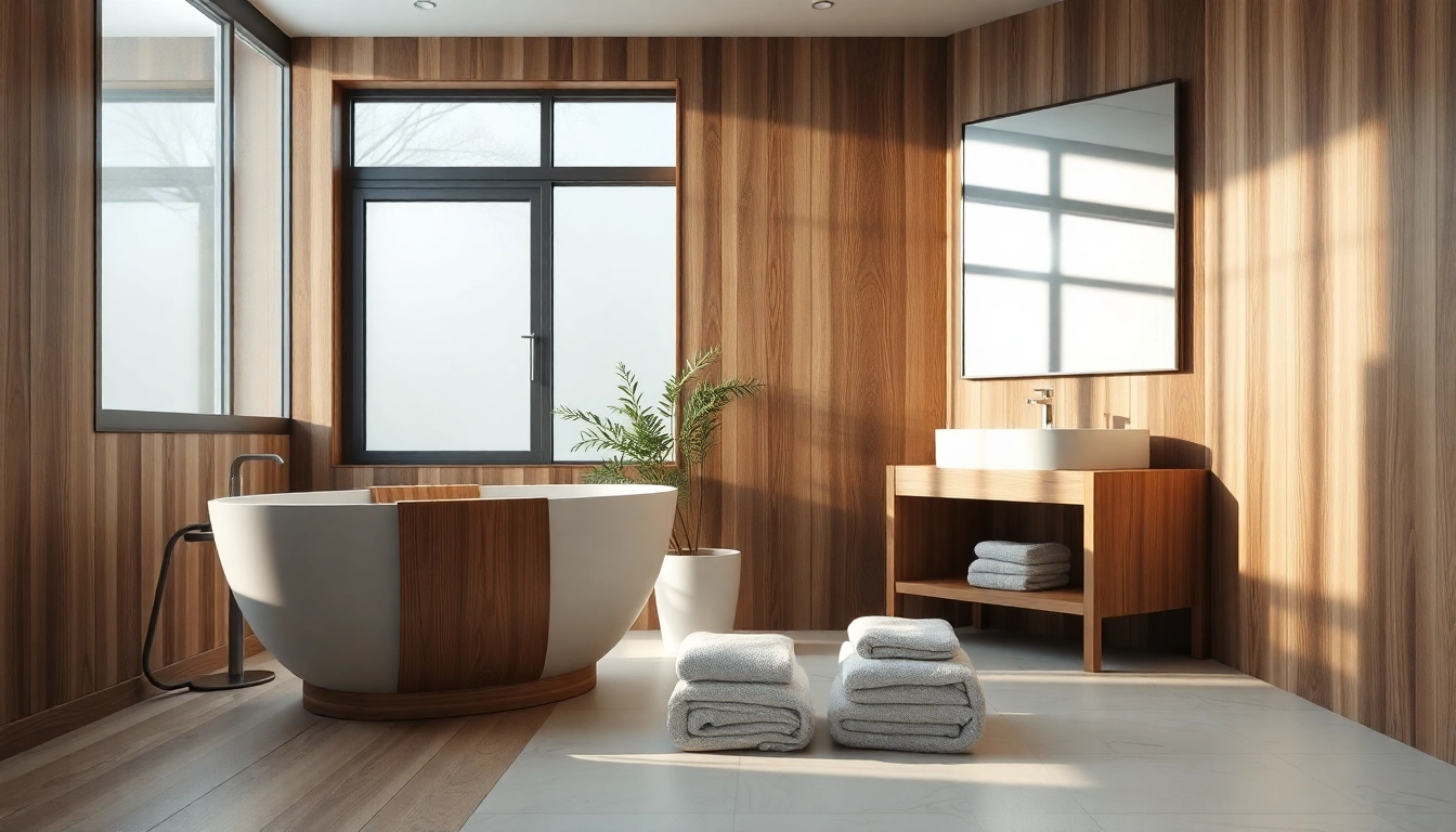 Enhance your space with elegant wood for bathroom walls, adding warmth and natural beauty.